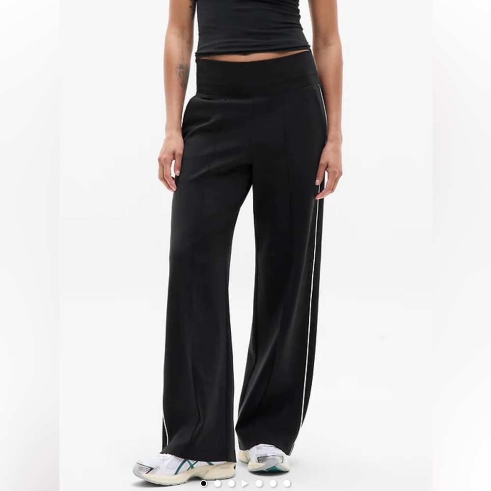 ATHLETA— Venice High Rise Track Stripe Wide Leg Pant